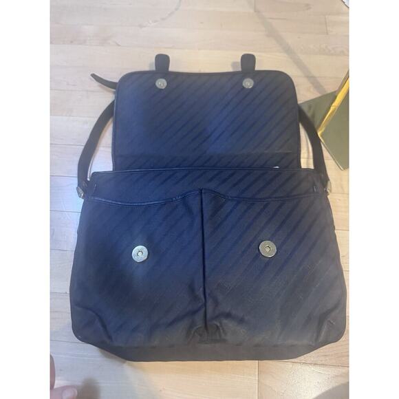 Vintage Balenciaga Monogram Canvas Messenger Bag EUC Dark navy - Picture 3 of 9